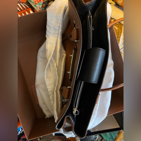 Coach Swagger Pebble Leather Carryall Large Satchel Saddle - Picture 3 of 3